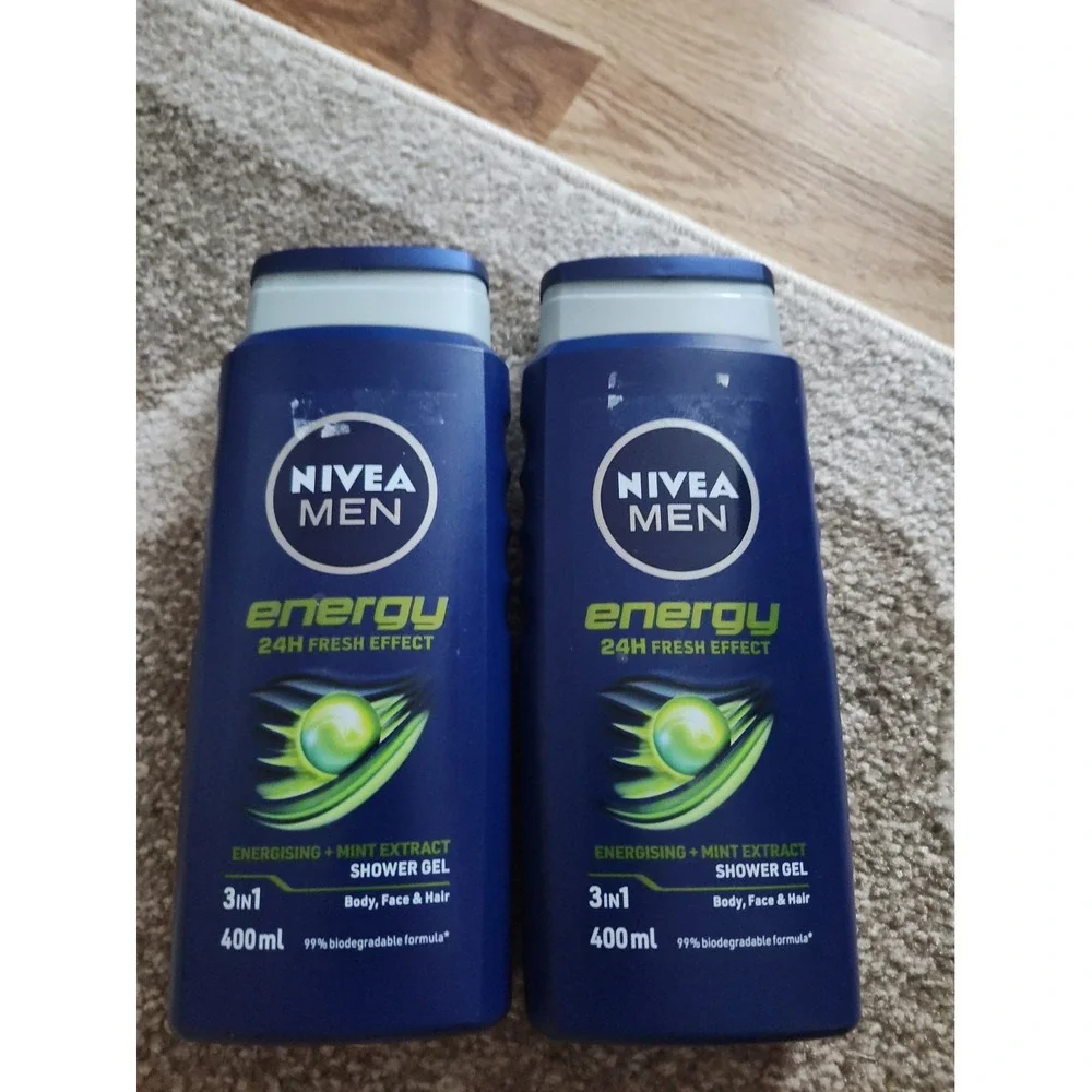 3 Nivea Men Energy 3-in-1 Shower Gel w/ Mint Extract, 8.45oz (250ml)